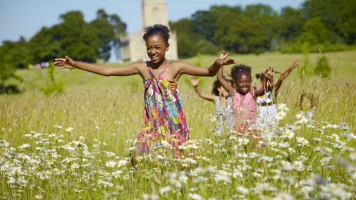 Children enjoying Croome's Parkland